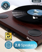 Load image into Gallery viewer, 𝗩𝗜𝗡𝗬𝗟 𝗥𝗘𝗖𝗢𝗥𝗗 𝗣𝗟𝗔𝗬𝗘𝗥 with Bluetooth In &amp; Out | Premium Cartridge | USB Recording | AUX Input and RCA Output | In-built Stereo Speakers | Slipmat Included | MAJORITY Moto
