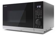 Load image into Gallery viewer, SHARP YC-PC254AE-S Microwave with Grill and Hot Air (900 W, 25 L, 10 Power Levels, Eco Function, Defrosting Function), Silver/Black
