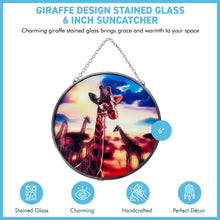 Load image into Gallery viewer, 6-Inch Giraffe Design Stained Glass Suncatcher - Handcrafted Decorative Sun Catcher for Windows
