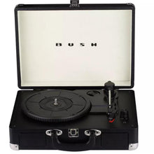 Load image into Gallery viewer, Bush Black CLASSIC RETRO PORTABLE CASE RECORD PLAYER | Magnetic cartridge | Bulit in Pre- Amplifier | 9 Watts RMS
