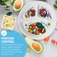 Load image into Gallery viewer, Portion Control Plate for Balanced Diet - Sections for Grains, Proteins, Fruits &amp; Veggies | Slimming &amp; Healthy Eating Plate
