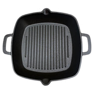 Premium 𝗖𝗔𝗦𝗧 𝗜𝗥𝗢𝗡 𝗚𝗥𝗜𝗟𝗟 𝗣𝗔𝗡 𝟮𝟰𝗖𝗠 – Heavy Duty Square Griddle with Dual Handles for Induction, Oven & BBQ