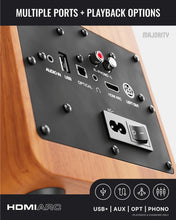 Load image into Gallery viewer, Majority D70X ACTIVE BLUETOOTH BOOKSHELF SPEAKERS – 70W HiFi HDMI ARC USB Optical – Brand New
