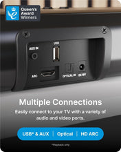 Load image into Gallery viewer, 𝗥𝗘𝗙𝗨𝗥𝗕𝗜𝗦𝗛𝗘𝗗 Majority NAGA 40 PLUS 𝟮𝟬𝟬𝗪 𝗦𝗢𝗨𝗡𝗗𝗕𝗔𝗥 𝗦𝗨𝗕𝗪𝗢𝗢𝗙𝗘𝗥 , SOUND BAR for TV | 2.1 Channel 200W System | Soundbar with Wireless Subwoofer | Bluetooth 5.0, HDMI ARC, Optical, AUX &amp; USB Playback | Remote &amp; Wall Mount Brackets
