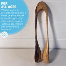 Load image into Gallery viewer, Handcrafted Mango Wood Spoon Castanets – Wooden Percussion Instrument – One-Piece Carved Spoon Clappers for Folk &amp; World Music

