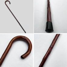 Load image into Gallery viewer, 92cm Dark Brown Chestnut wooden Walking Cane, lightweight mobility aid with rubber ferrule for enhanced stability and comfort
