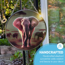 Load image into Gallery viewer, Elephant Design 6-Inch Stained Glass Suncatcher - Decorative Hanging Ornament for Windows
