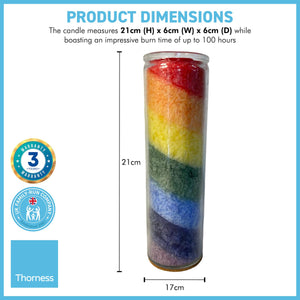 SCENTED RAINBOW CHAKRA CANDLE | Perfect for Relaxation, Yoga, Meditation & Aromatherapy | Meditation - Mindfulness - Spiritual - Holistic | Honey suckle and Cedar scented | 21cm tall with 100 hour burn time