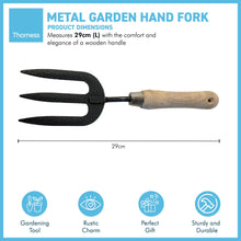Load image into Gallery viewer, METAL GARDEN HAND FORK with WOODEN HANDLE | Gardeners Tools | Metal Fork | Hand Tools | Gardeners Gifts | Gardeners | Weeding
