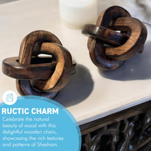 Load image into Gallery viewer, Pair of Rustic Wooden 3-Link Knot Ornaments for Home Decor - Ideal for Living Room, Shelf &amp; Coffee Table
