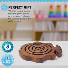 Load image into Gallery viewer, HANDCRAFTED FISH SHAPED WOODEN LABYRINTH GAME | Hand Maze Puzzle | Hand Eye Co Ordination Toy | Traditional Toy | Retro Game | Brain Teaser

