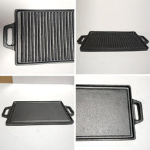 Load image into Gallery viewer, 𝗗𝗢𝗨𝗕𝗟𝗘-𝗦𝗜𝗗𝗘𝗗 𝗖𝗔𝗦𝗧 𝗜𝗥𝗢𝗡 𝗚𝗥𝗜𝗟𝗟 𝗣𝗔𝗡  Robust, Perfect for Indoor &amp; Outdoor Cooking
