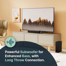 Load image into Gallery viewer, Majority BLUETOOTH SOUNDBAR WITH SUBWOOFER | 100 Watts Sound bar for TV | 2.1 Stereo TV Sound Bar with Optical, RCA, USB, and AUX Playback, Bowfell Plus TV Speaker
