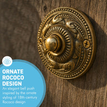 Load image into Gallery viewer, The Rococo – An Ornate Solid Brass Bell Push That Makes Visitors Notice the Door Before They Ring It

