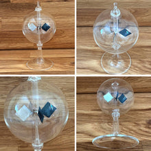 Load image into Gallery viewer, 16cm high Solar Radiometer | 4 Blades rotating glass windmill Crookes solar radiometer |Measures Radiant Flux of Electromagnetic Radiation | desk ornament | weather station | light mill
