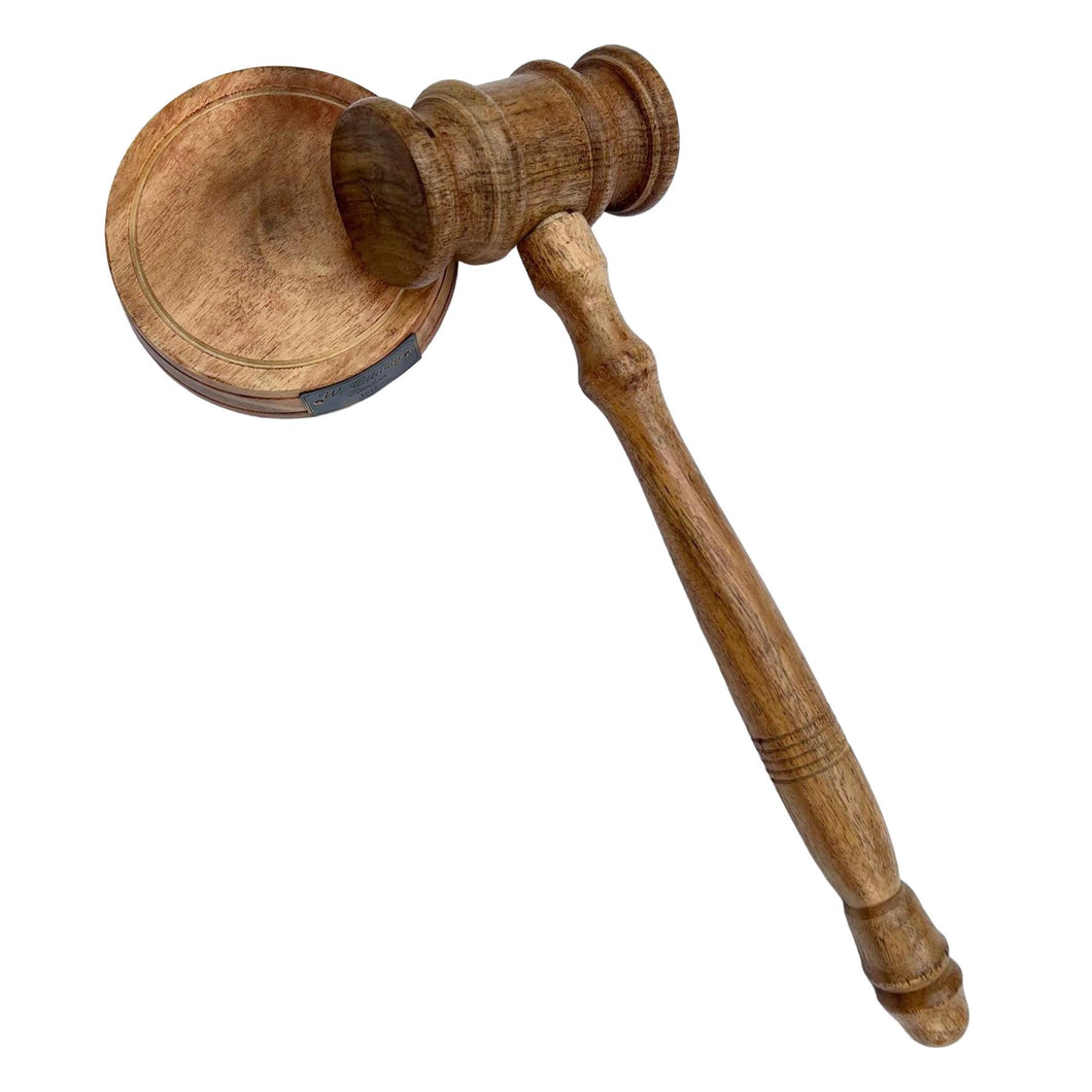 Full-Size Auctioneer's Wooden Gavel and Block - Ideal for Judges, Lawyers, Auctions, Courts, Companies, and Students