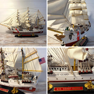 U.S. Coast Guard Cutter Model Ship – Handcrafted Wooden Replica – Detailed Nautical Decor – Fully Assembled Collectable Display