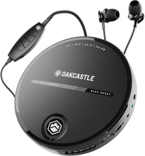 Load image into Gallery viewer, Refurbished Personal CD Player | Portable Walkman with Included In-Line Control Earphones | 7 Hour Battery Playtime, In-Car AUX Compatibility | Bass Boost, Hold Lock and Anti-Skip Function | OAKCASTLE CD10
