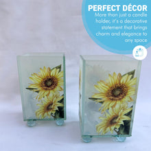 Load image into Gallery viewer, Set of 2 Elegant Sunflower Glass Votive Candle Holders – Decorative Accent for Warm Ambiance, Ideal for Home Decor, Gifts &amp; Special Occasions
