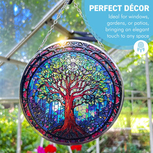 6-Inch Tree of Life Stained Glass Suncatcher | Elegant Window Decoration