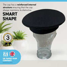 Load image into Gallery viewer, Black chauffeur style hat - Size 59cm
