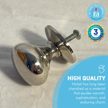 Load image into Gallery viewer, MULBERRY NICKEL KNOB | Single door knob | Nickel cupboard knobs | Cabinet hardware | Antique nickel cupboard handles | Cupboard door handles | 30mm
