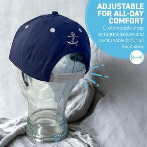 Coxswain Adjustable Navy Blue Baseball Cap, classic unisex cotton hat for casual, sports & outdoor wear