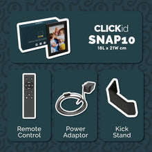 Load image into Gallery viewer, Refurbished ClickID SNAP10 10.1&quot; 𝗗𝗜𝗚𝗜𝗧𝗔𝗟 𝗣𝗛𝗢𝗧𝗢 𝗙𝗥𝗔𝗠𝗘 – 32GB Storage, Touchscreen, WiFi, Auto Rotate, Motion Sensor, Calendar, Weather, Remote Included
