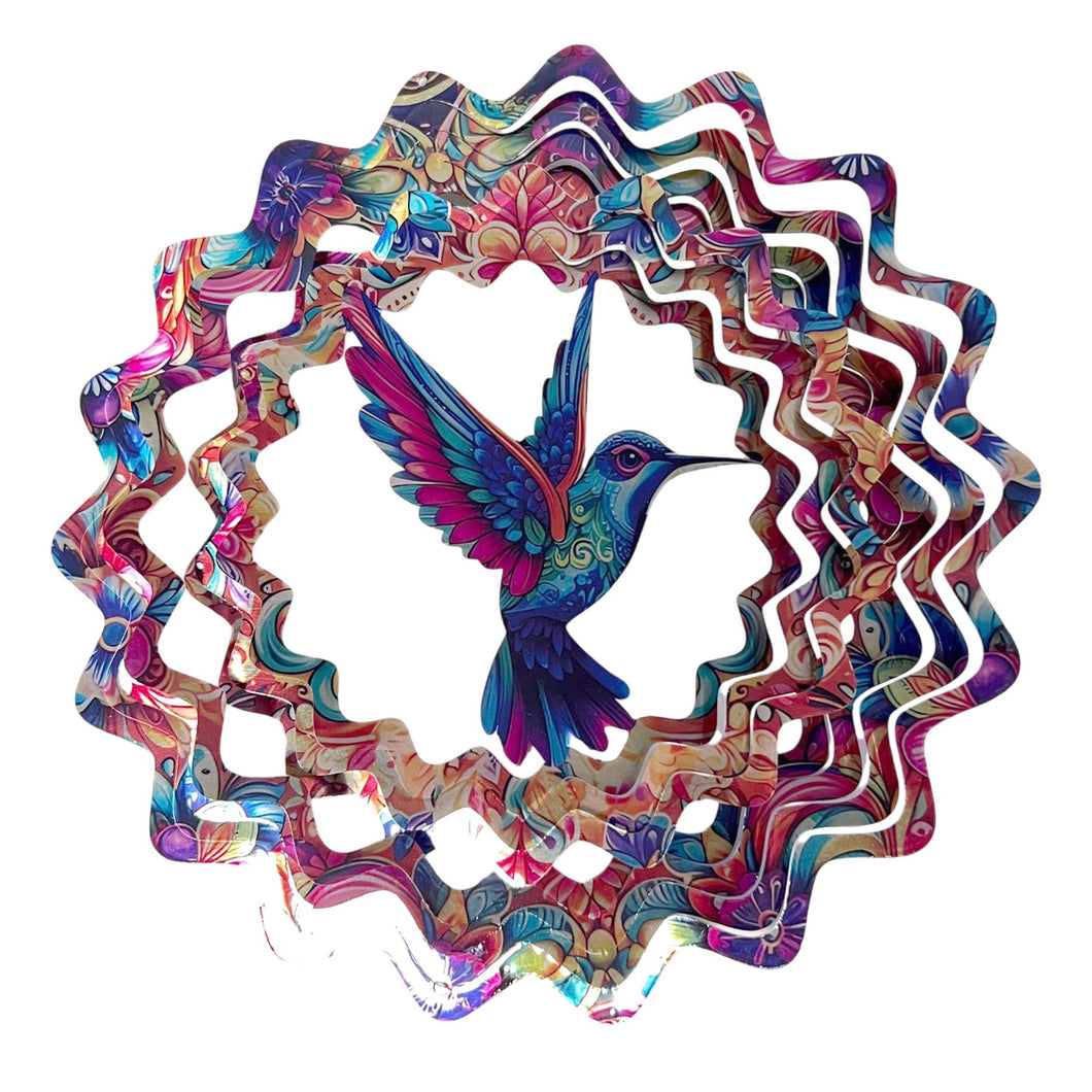 Vibrant Hummingbird Wind Spinner – Whimsical Garden & Outdoor Yard Décor