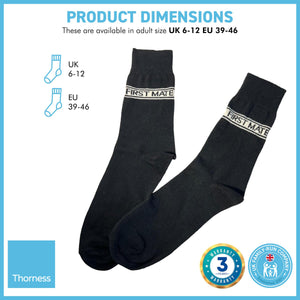 FIRST MATE PAIR OF SOCKS | Sailing Gift | Gifts for boat owners | Nautical socks | Cotton rich | Adult Size UK 6-12 EU 39-46