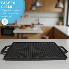 Load image into Gallery viewer, 𝗗𝗢𝗨𝗕𝗟𝗘-𝗦𝗜𝗗𝗘𝗗 𝗖𝗔𝗦𝗧 𝗜𝗥𝗢𝗡 𝗚𝗥𝗜𝗟𝗟 𝗣𝗔𝗡  Robust, Perfect for Indoor &amp; Outdoor Cooking
