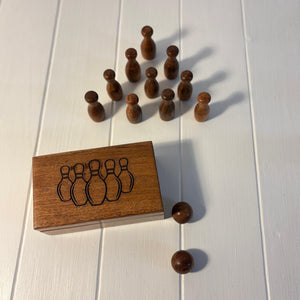 Deluxe Wooden Bowling Set with Solid Wood Storage Box � Ideal Gift for All Ages and Occasions