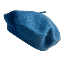 Load image into Gallery viewer, Petrol Blue French Beret Hat | Classic wool hat | One size | French cap |  Fancy dress theme hat | Vintage French Beret solid colour | Unisex style ideal for men and women
