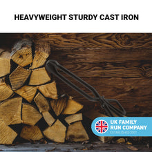 Load image into Gallery viewer, Premium 16" Cast Iron FIREPLACE GRATE SET – Complete Set with Castle Front, Ash Pan &amp; Log Tongs for Classic Fireplaces
