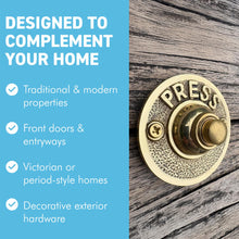 Load image into Gallery viewer, Premium Solid Brass Door Bell Push Button - Elegant and Durable Design for Home or Office Entrances
