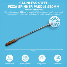 Load image into Gallery viewer, The 450mm Pizza Spinner Paddle – A Stainless Steel Pizza Turner with Wooden Handle
