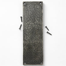 Load image into Gallery viewer, Ornate Inca Design Cast Iron Push Plate – Antique Style 260mm Decorative Door Hardware
