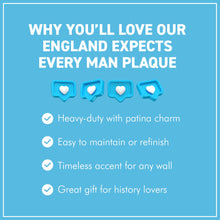 Load image into Gallery viewer, 𝗩𝗜𝗡𝗧𝗔𝗚𝗘 𝗦𝗧𝗬𝗟𝗘 𝗖𝗔𝗦𝗧 𝗜𝗥𝗢𝗡 𝗘𝗡𝗚𝗟𝗔𝗡𝗗 𝗘𝗫𝗣𝗘𝗖𝗧𝗦 𝗘𝗩𝗘𝗥𝗬 𝗠𝗔𝗡 𝗣𝗟𝗔𝗤𝗨𝗘 | 𝟰.𝟭” 𝘅 𝟮.𝟬” (𝟭𝟬𝟱𝗺𝗺 𝘅 𝟱𝟬𝗺𝗺) | Wall Decor | Antique Style | Home Sign | Door Sign
