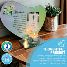 Load image into Gallery viewer, HIS SMILE GLASS MEMORIAL CANDLE HOLDER AND PHOTO FRAME | thinking of you gifts | Dad memorial gift | memory gifts for Pops, Father, Dad, Granddad, Grandfather
