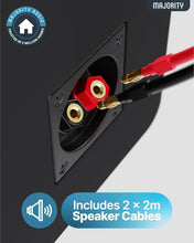 Load image into Gallery viewer, Refurbished Majority 𝗕𝗢𝗢𝗞𝗦𝗛𝗘𝗟𝗙 𝗣𝗔𝗦𝗦𝗜𝗩𝗘 𝗦𝗣𝗘𝗔𝗞𝗘𝗥𝗦 |Hi-Fi Stereo Speakers Pair for Tuners Hi-Fi systems with build in amplifiers | Stereo 2.0, 60W RMS | Solid Build and Compact Size D70X Passive BLACK

