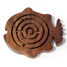 Load image into Gallery viewer, HANDCRAFTED FISH SHAPED WOODEN LABYRINTH GAME | Hand Maze Puzzle | Hand Eye Co Ordination Toy | Traditional Toy | Retro Game | Brain Teaser
