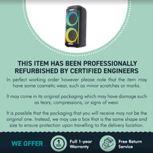 Load image into Gallery viewer, Refurbished Majority Pulse 3  Bluetooth Karaoke Maga sound 𝗣𝗔𝗥𝗧𝗬 𝗦𝗣𝗘𝗔𝗞𝗘𝗥 with AI Smart Lights, Compact, Portable, Party-Ready Audio for Home, Outdoor, and Events
