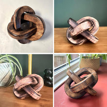 Load image into Gallery viewer, Rustic Wooden 3-Link Knot Ornament for Home Decor - Ideal for Living Room, Shelf &amp; Coffee Table
