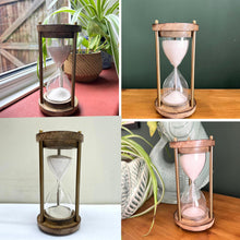 Load image into Gallery viewer, Vintage Glass Sand Timer in Wooden Stand | Vintage Egg Timer
