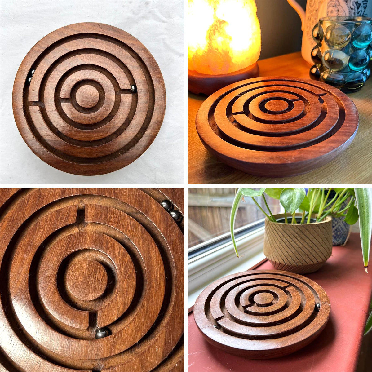 Handcrafted Wooden Labyrinth Puzzle Maze - Educational Brain Teaser Ga ...