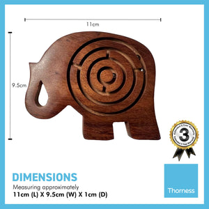 Handcrafted ELEPHANT SHAPED Wooden Labyrinth Game | HAND MAZE PUZZLE | Hand Eye Co Ordination Toy | Traditional Toy | Retro Game | Brain Teaser