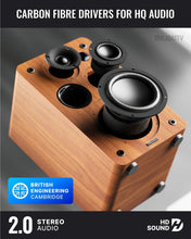 Load image into Gallery viewer, Brand New Majority D100X Walnut Active Bookshelf Speakers – 100W Bluetooth 5.3 Stereo Hi-Fi System for Turntables, TV, PC &amp; Vinyl Lovers
