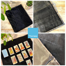 Load image into Gallery viewer, LARGE VELVET BLACK TAROT READING CLOTH | Tablecloth | Tarot cloth | Plain design | Does not distract from readings | 60cm x 60cm

