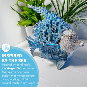 Angel Fish Ornament in the style of Marine Coral, Marine Inspired Gift