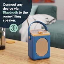 Load image into Gallery viewer, DAB, DAB+ Digital and FM Bluetooth radio | Battery and Mains Powered Portable DAB Radio | Majority Little Shelford | Bluetooth Connectivity, Dual Alarm, 15 Hours Playback and LED Display | Mid-Blue
